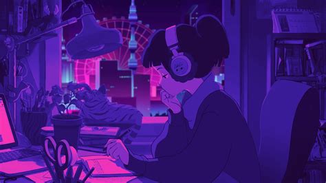 lofi girl wallpaper|synthwave lofi girl wallpaper.